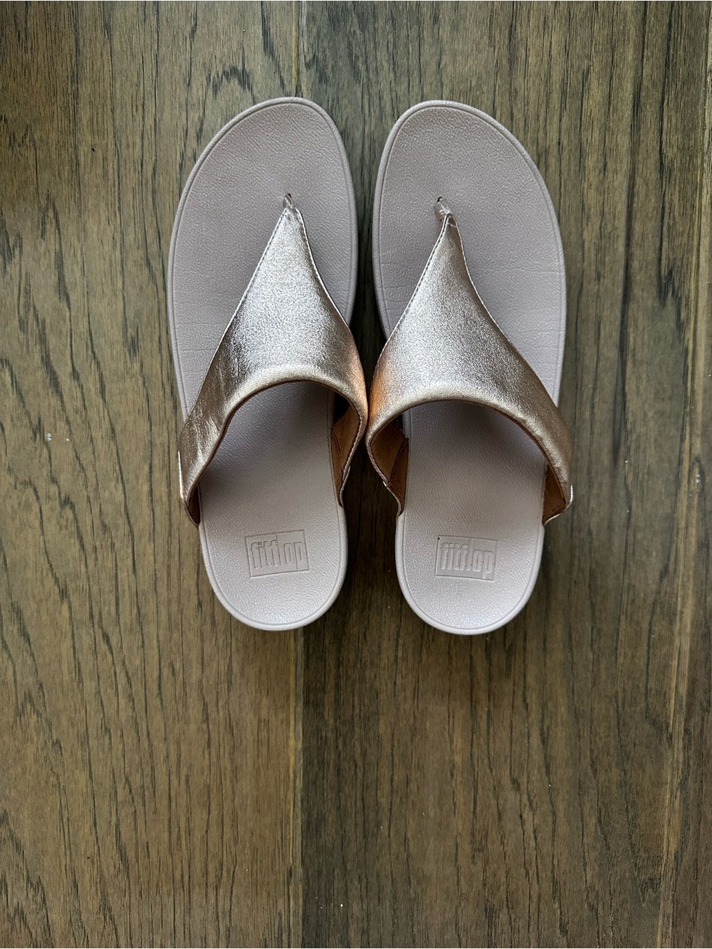 FitFlop LuLu Toepost Rose Gold Sandals